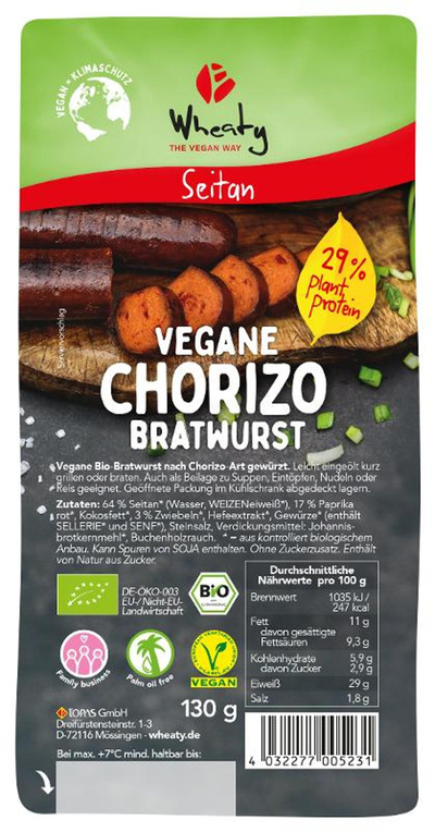 Produktfoto zu Chorizo Bratwurst vegan