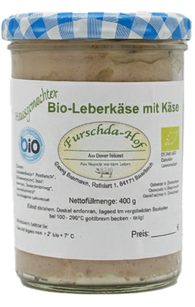 Produktfoto zu Leberkäse mit Käse im Glas
