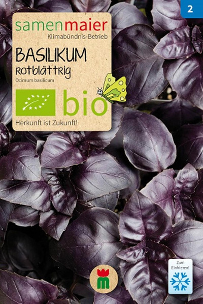 Produktfoto zu Saatgut Basilikum rotblättrig