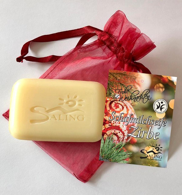 Produktfoto zu Schafmilchseife Zirbe im Organza