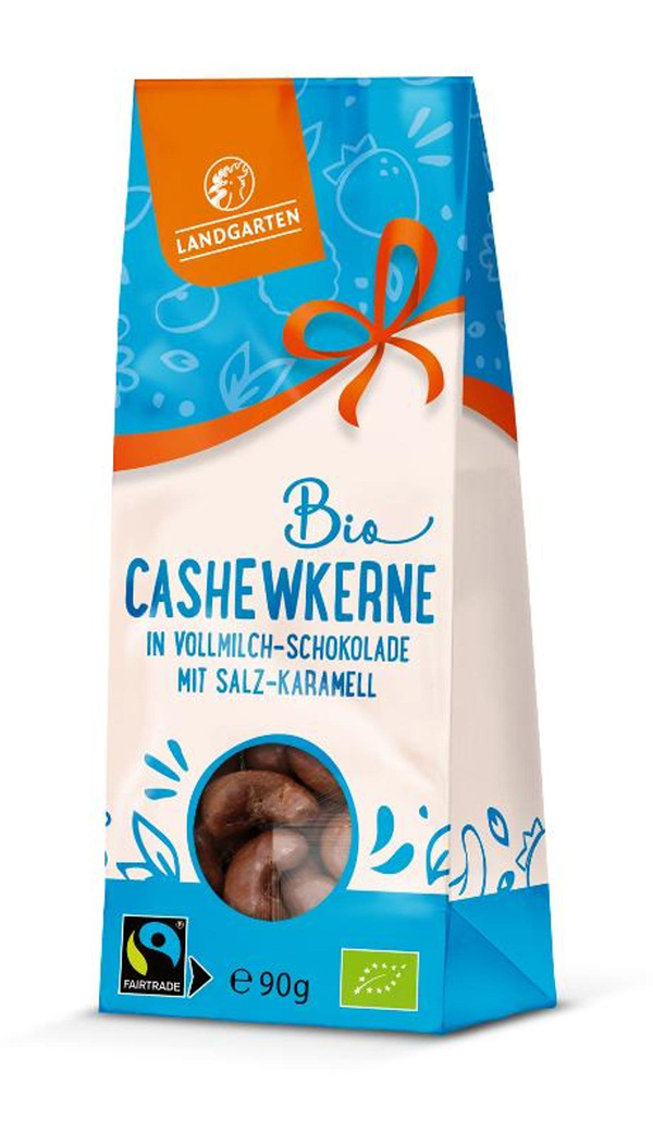 Produktfoto zu Cashews in Vollmilch Schokolade mit Salz-Karamell