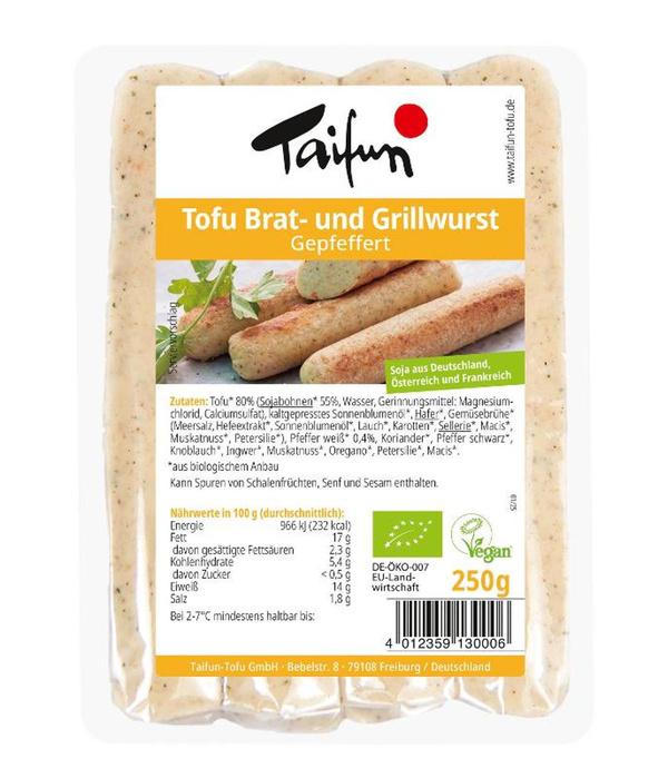 Produktfoto zu Tofu Brat- und Grillwurst gepfeffert