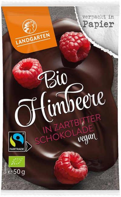 Produktfoto zu Himbeeren in Zartbitter-Schokolade