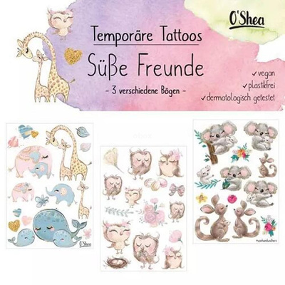 Produktfoto zu Klebetattoos - Süße Freunde
