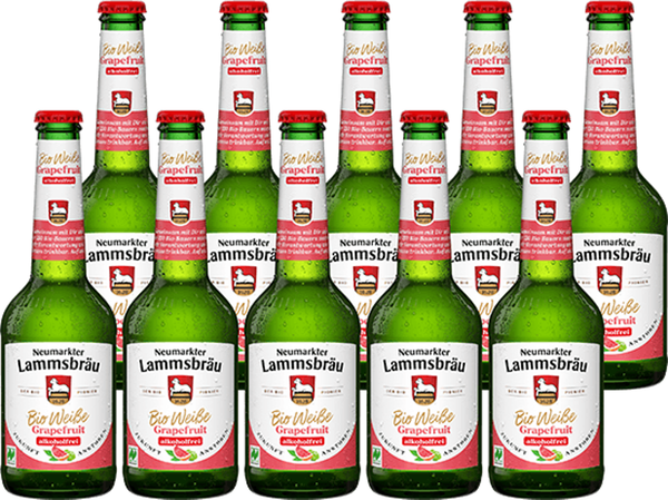 Produktfoto zu Lammsbräu Weiße & Grapefruit alkoholfrei 10 x 0,33 l