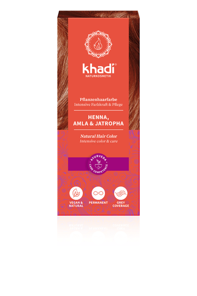 Produktfoto zu Pflanzenhaarfarbe Henna Amla & Jatropha Rot