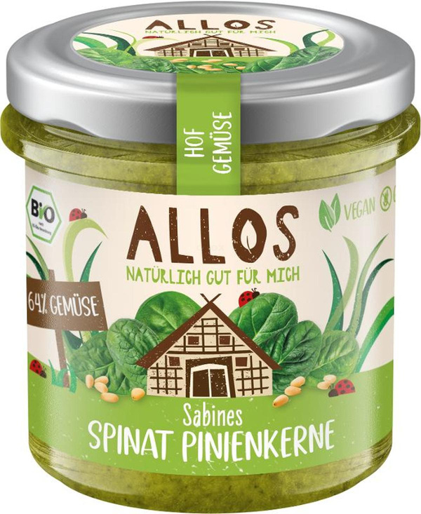 Produktfoto zu Aufstrich Hofgemüse Spinat Pinienkerne