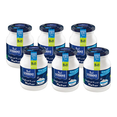 Produktfoto zu Joghurt Glas natur stichfest 3,8 % 6 x 500 g
