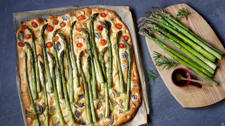 Rezeptbild für Spargel Focaccia
