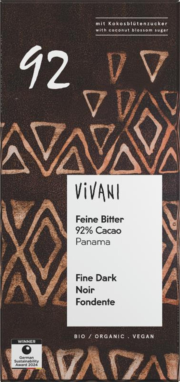 Produktfoto zu Schokolade Feine Bitter 92 %