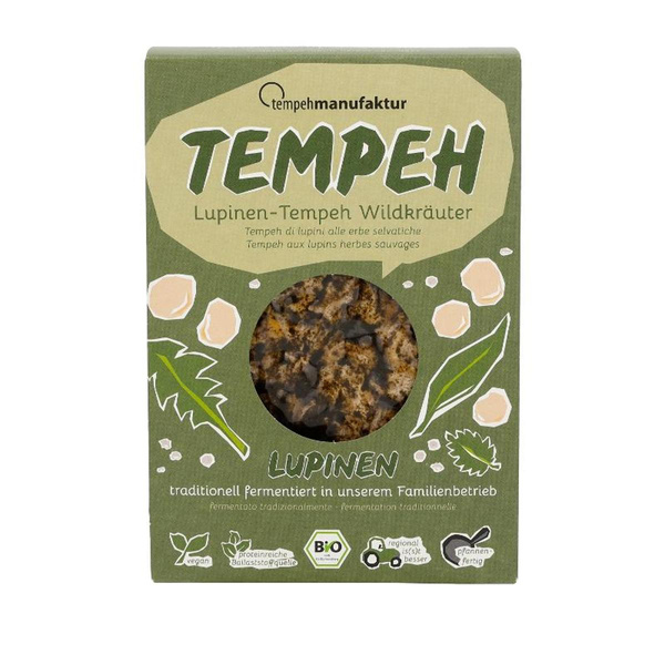 Produktfoto zu Lupinen-Tempeh Wildkräuter