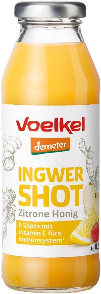 Produktfoto zu Ingwer Shot Zitrone Honig 0,28 l