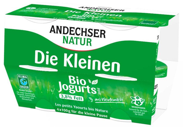Produktfoto zu Die kleinen Biojoghurts Natur 3,8 %