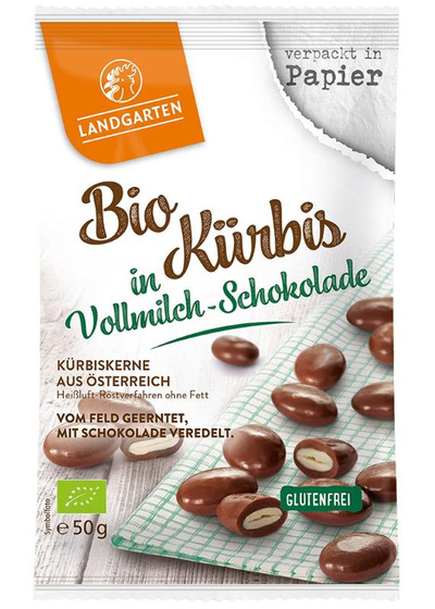 Produktfoto zu Kürbis in Vollmilchschokolade