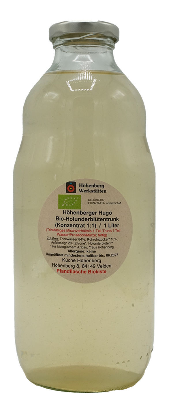 Produktfoto zu Holunderblütentrunk "Hugo" aus Höhenberg 1 Liter