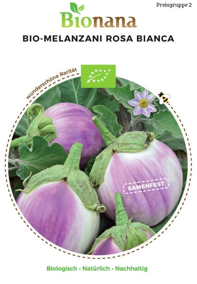 Produktfoto zu Saatgut Aubergine Rosa Bianca