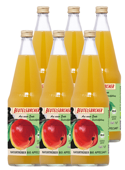 Produktfoto zu Apfelsaft naturtrüb 6 x 1 l