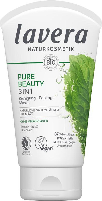 Produktfoto zu Pure Beauty 3 in 1 Reinigung-Peeling-Maske Lavera