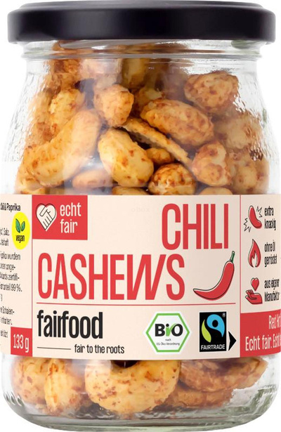 Produktfoto zu Faire Cashews mit Chili geröstet