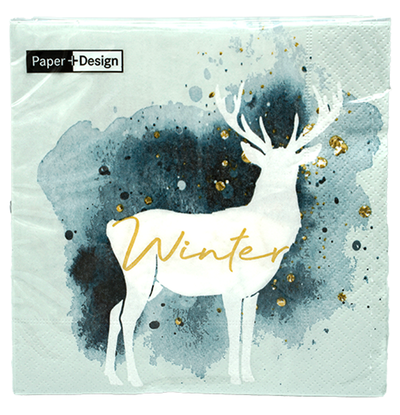 Produktfoto zu Lunchserviette Winter Hirsch