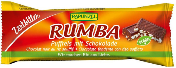 Produktfoto zu Puffreisriegel Rumba Zartbitter