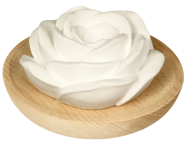 Produktfoto zu Duftstein Rose mit Holzteller