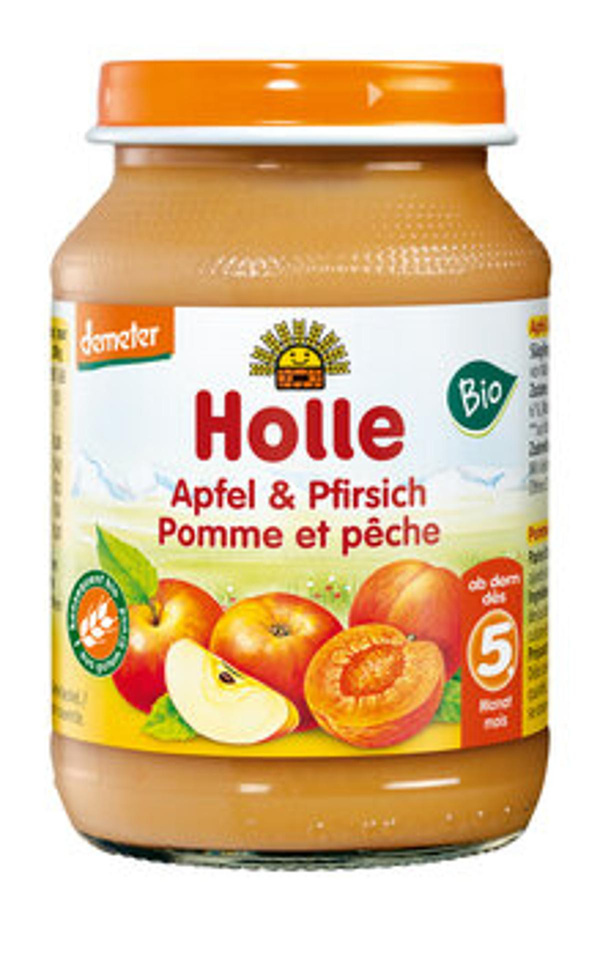 Produktfoto zu Babygläschen Apfel & Pfirsich