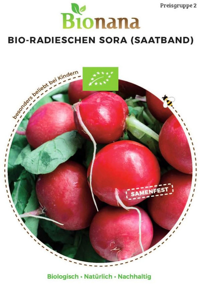 Produktfoto zu Saatgut Radieschen Sora Saatband