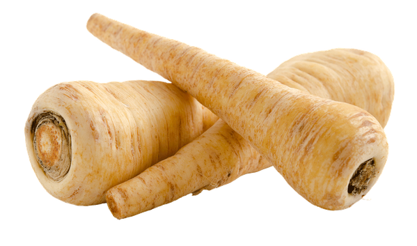 KI generiert: Das Bild zeigt mehrere Pastinaken, längliche Wurzeln mit einer hellen, beige Farbe. Sie liegen übereinander und sind die zentralen Objekte des Bildes.