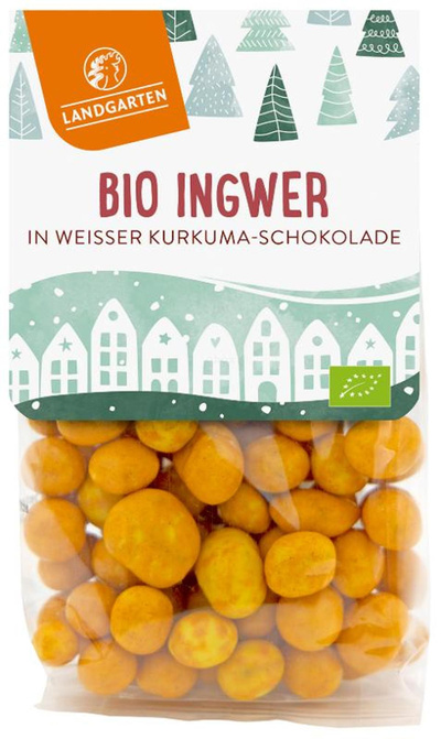 Produktfoto zu Ingwer in weißer Kurkuma Schokolade