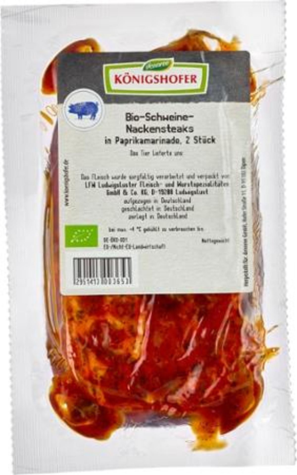 Produktfoto zu Nackensteak vom Schwein in Paprikamarinade