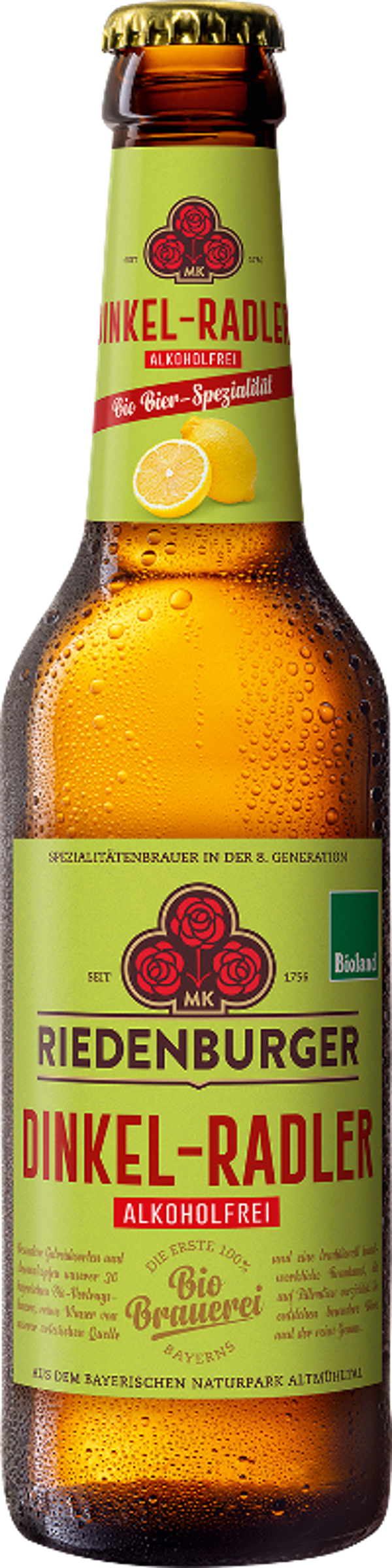 Produktfoto zu Riedenburger Dinkel Radler alkoholfrei 0,33 l