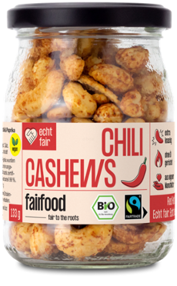 Produktfoto zu Faire Cashews mit Chili geröstet