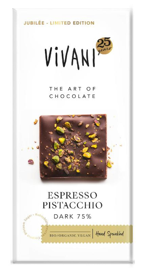 Produktfoto zu Schokolade Espresso Pistacchio Dark